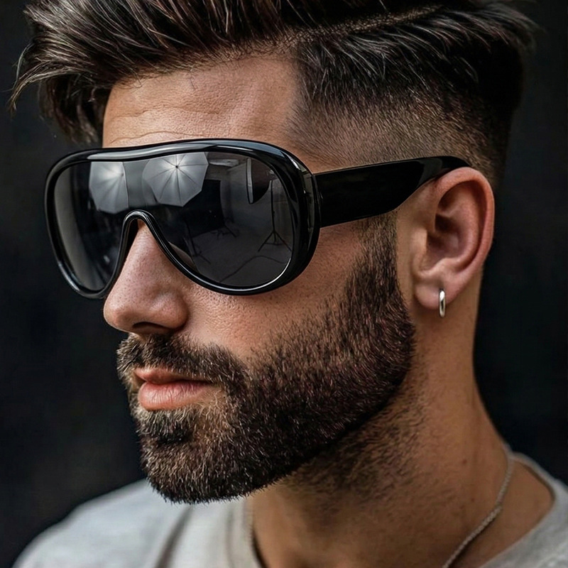 Men'S Fashion Y2K - نظارات شمسية كبيرة الحجم بتصميم عين