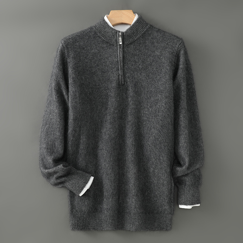Men'S Fashion Zip Sweater - سترة رجالية 2024 خريف/شتاء سميكة المنك