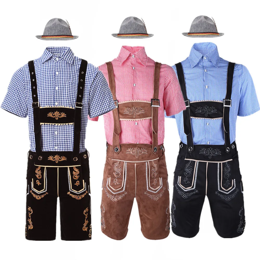 Mens Fashion Jumpsuit - ذكر الألمانية مهرجان أكتوبر Lederhosen زي