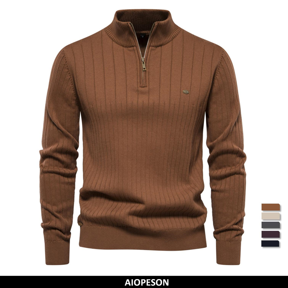Men'S Fashion Zip Sweater - 2023 جديد الخريف سستة البلوز البلوزات