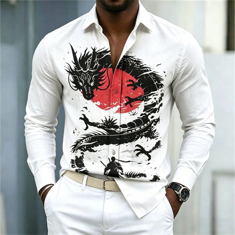 Queer Men'S Fashion - قميص رجالي جديد لعام 2026 بنمط
