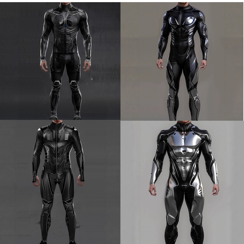 Mens Fashion Jumpsuit - بدلة ميكانيكية مستقبلية بتصميم ستيمبانك وسايبربانك،