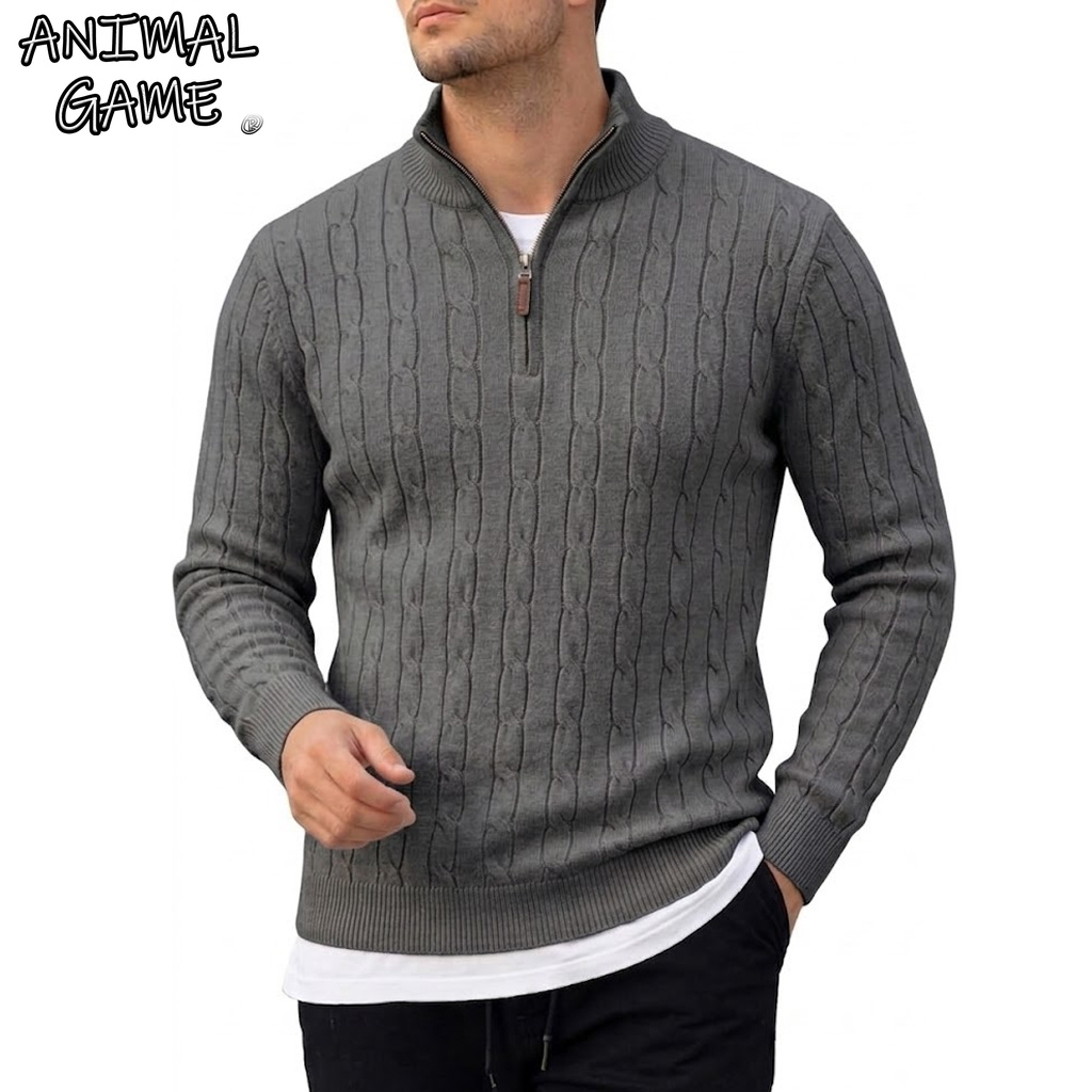 سترة بولو رجالية بأكمام طويلة  - مراجعة Men'S Fashion Zip Sweater وسعره