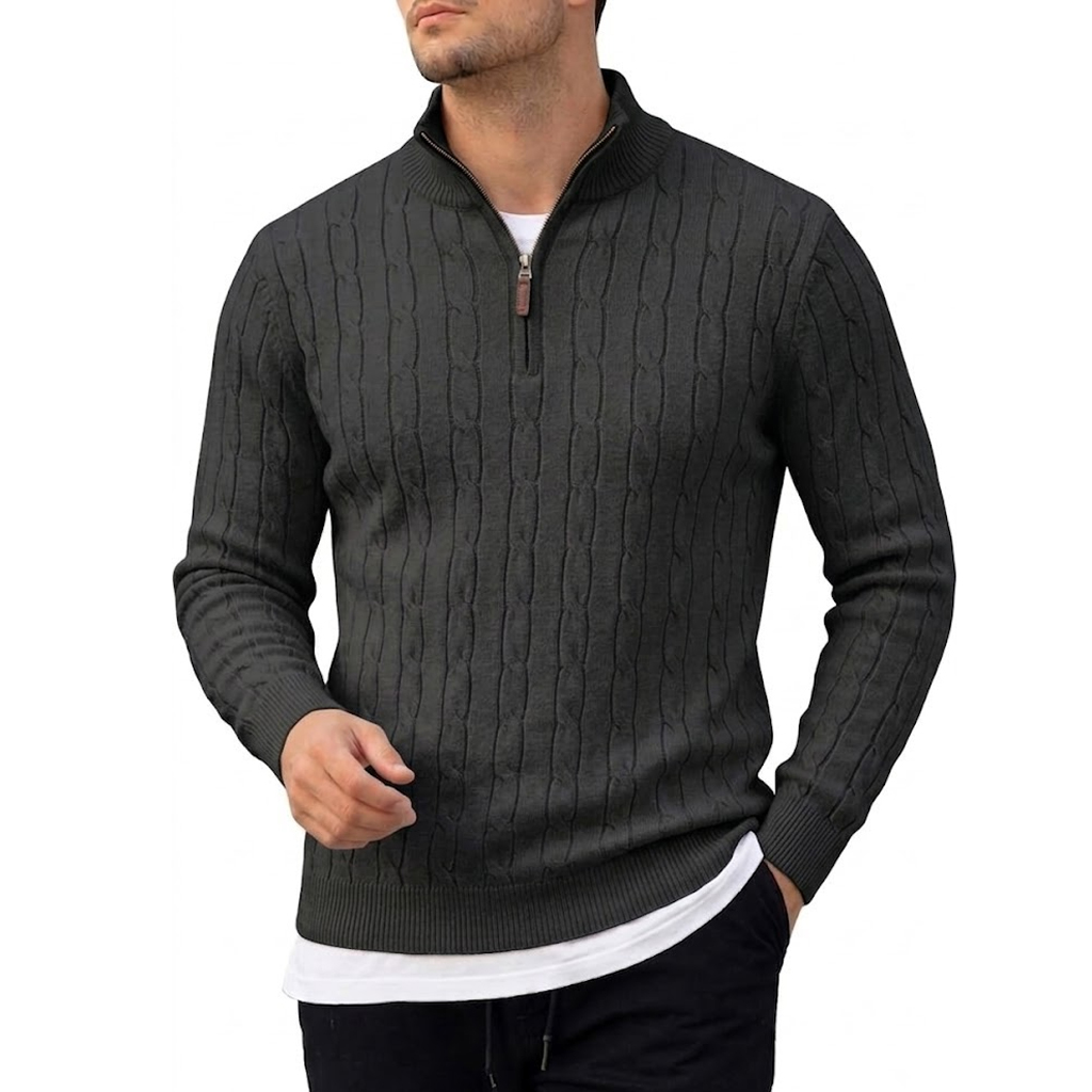 سترة بولو رجالية بأكمام طويلة  - مراجعة Men'S Fashion Zip Sweater وسعره