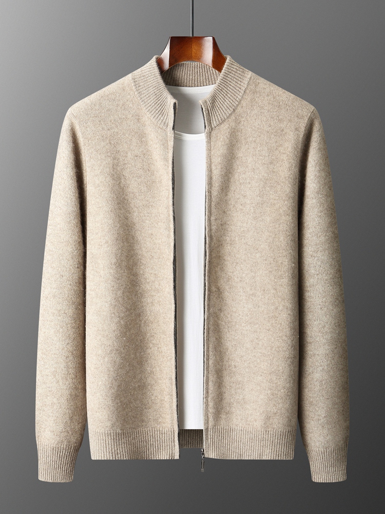 100% ميرينو الصوف الرجال تريكو - مراجعة Men'S Fashion Zip Sweater وسعره
