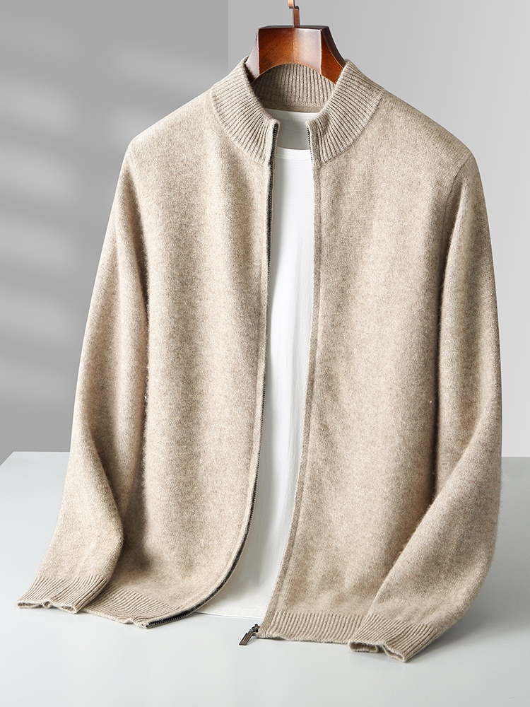 100% ميرينو الصوف الرجال تريكو - مراجعة Men'S Fashion Zip Sweater وسعره