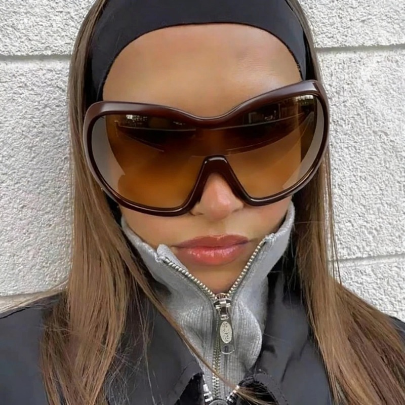 نظارات شمسية كبيرة الحجم من ون - مراجعة Men'S Fashion Y2K وسعره