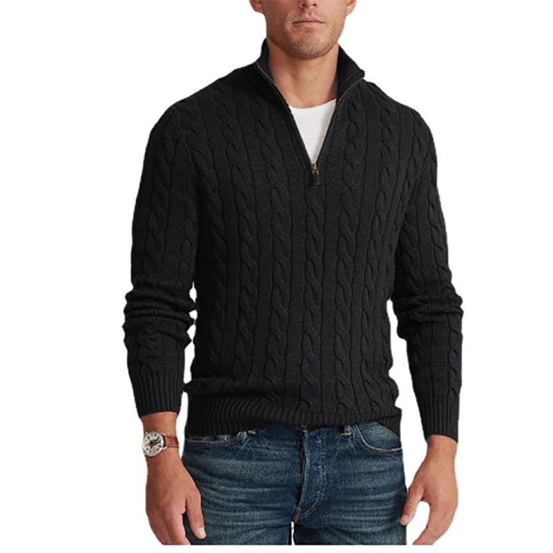 سترة محبوكة برقبة وهمية للرجال - مراجعة Men'S Fashion Zip Sweater وسعره