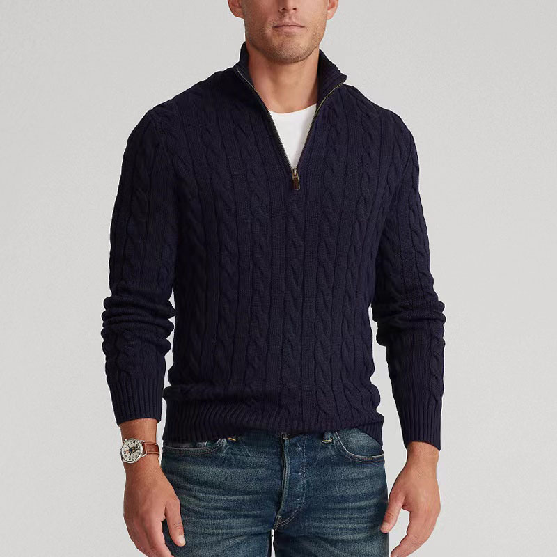 سترة محبوكة برقبة وهمية للرجال - مراجعة Men'S Fashion Zip Sweater وسعره
