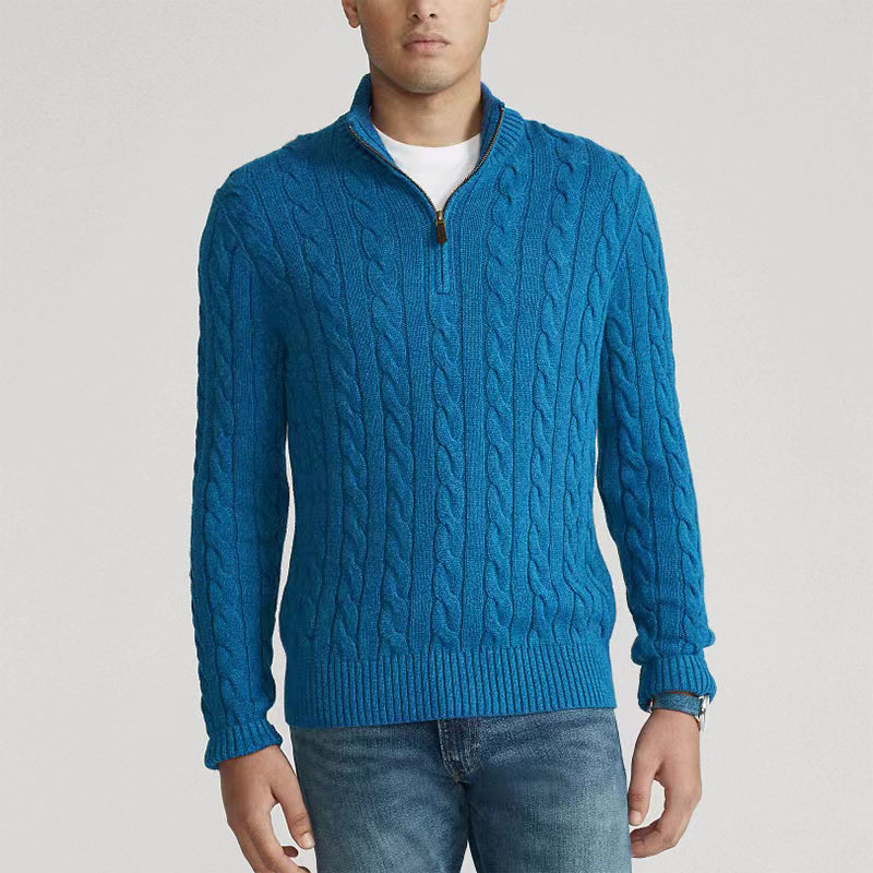 سترة محبوكة برقبة وهمية للرجال - مراجعة Men'S Fashion Zip Sweater وسعره