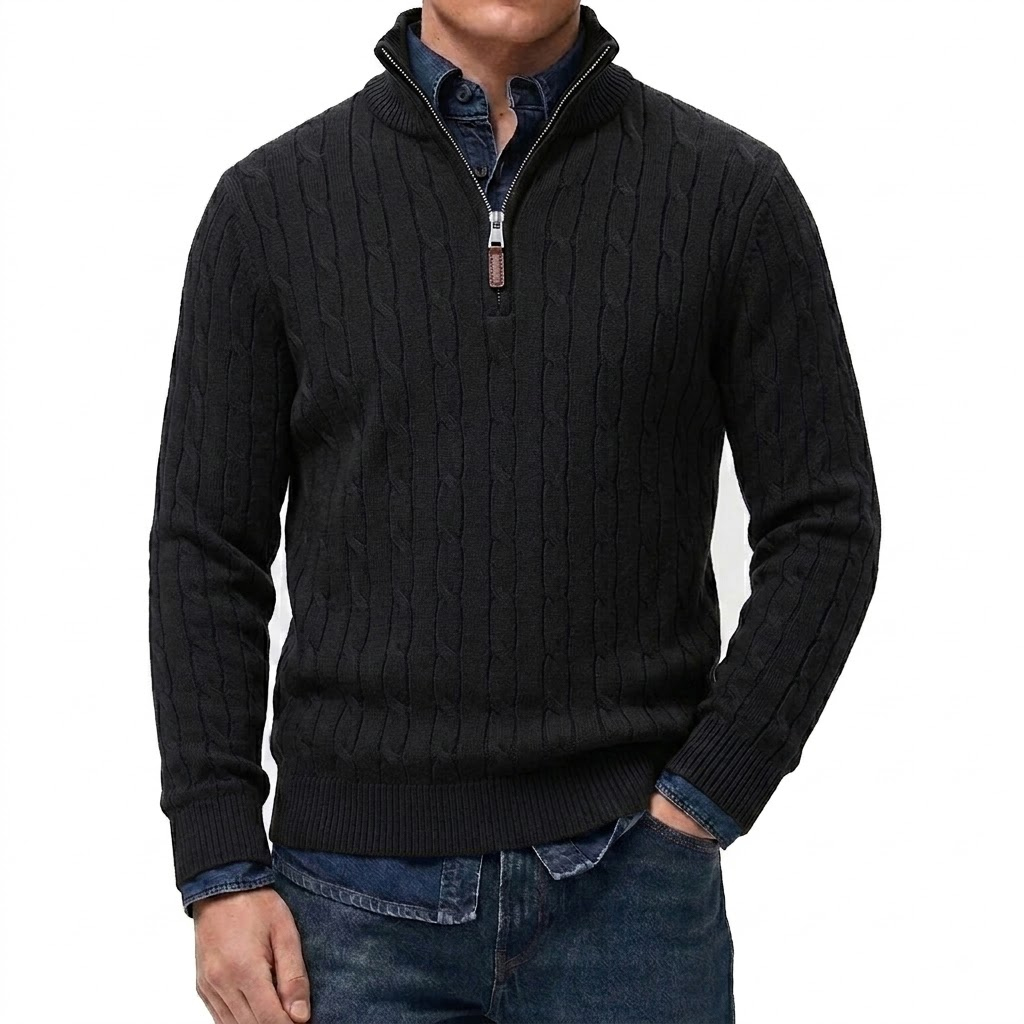 سترة رجالية كاجوال بياقة قائمة - مراجعة Men'S Fashion Zip Sweater وسعره